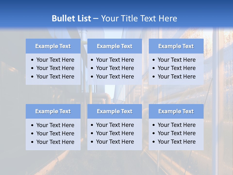 The Exterior Glass Facades Of A Huge Glasshouse With Heating System And Generator PowerPoint Template