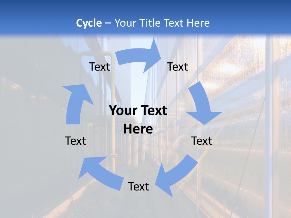 The Exterior Glass Facades Of A Huge Glasshouse With Heating System And Generator PowerPoint Template