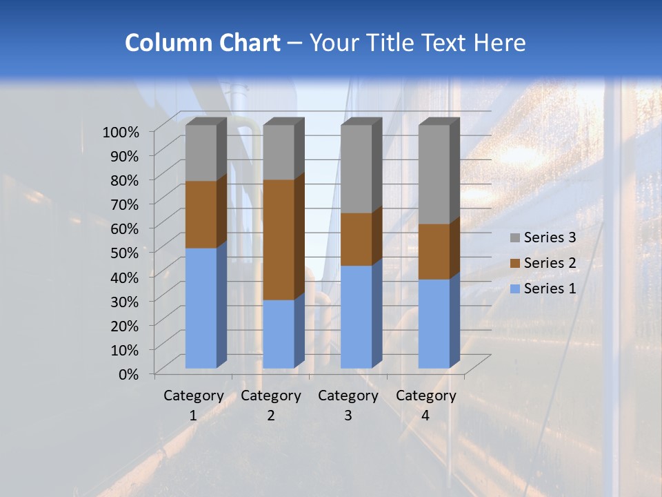 The Exterior Glass Facades Of A Huge Glasshouse With Heating System And Generator PowerPoint Template