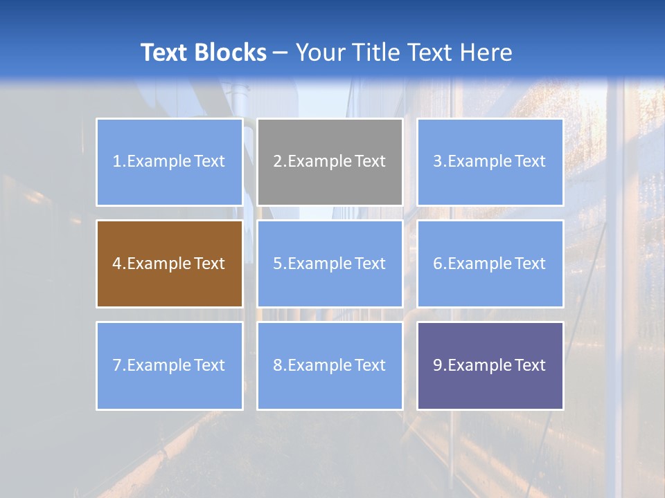 The Exterior Glass Facades Of A Huge Glasshouse With Heating System And Generator PowerPoint Template