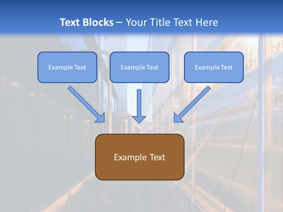 The Exterior Glass Facades Of A Huge Glasshouse With Heating System And Generator PowerPoint Template