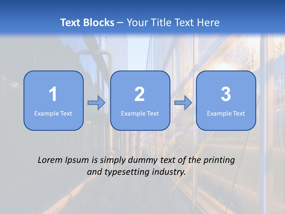 The Exterior Glass Facades Of A Huge Glasshouse With Heating System And Generator PowerPoint Template