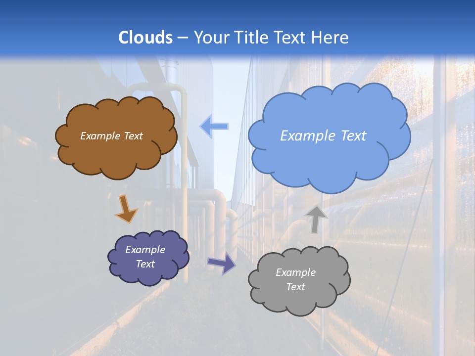 The Exterior Glass Facades Of A Huge Glasshouse With Heating System And Generator PowerPoint Template