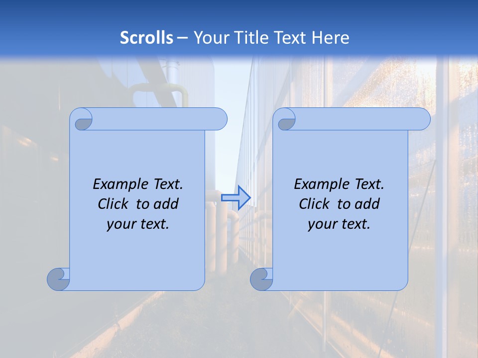 The Exterior Glass Facades Of A Huge Glasshouse With Heating System And Generator PowerPoint Template
