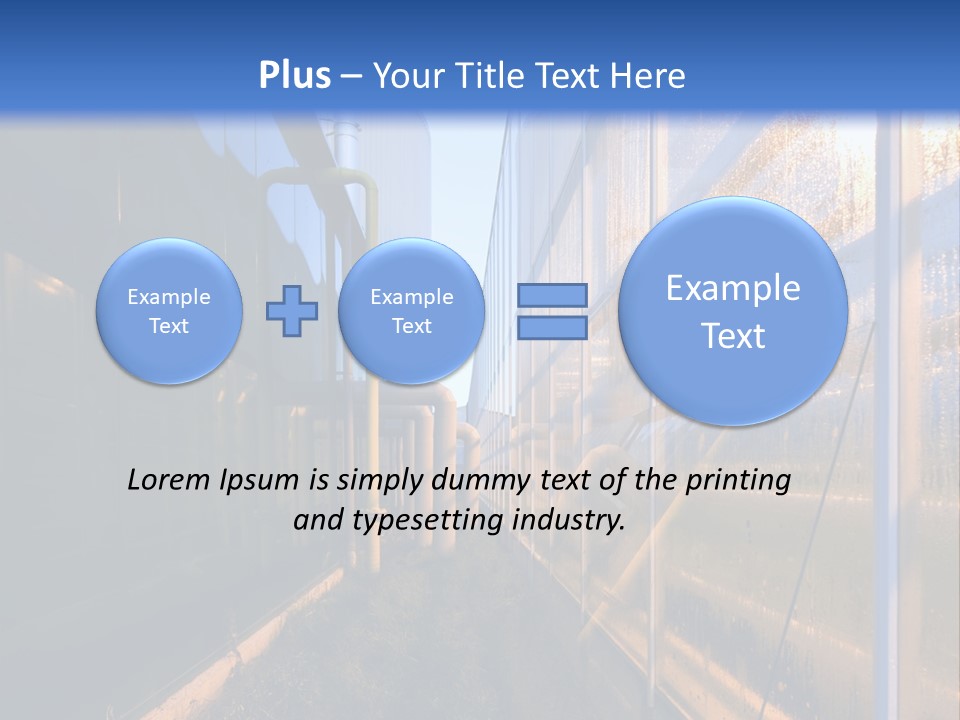 The Exterior Glass Facades Of A Huge Glasshouse With Heating System And Generator PowerPoint Template