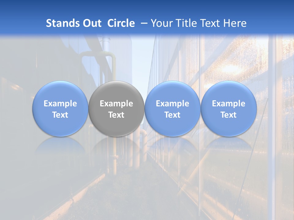 The Exterior Glass Facades Of A Huge Glasshouse With Heating System And Generator PowerPoint Template