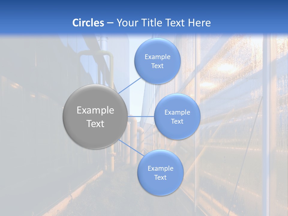 The Exterior Glass Facades Of A Huge Glasshouse With Heating System And Generator PowerPoint Template