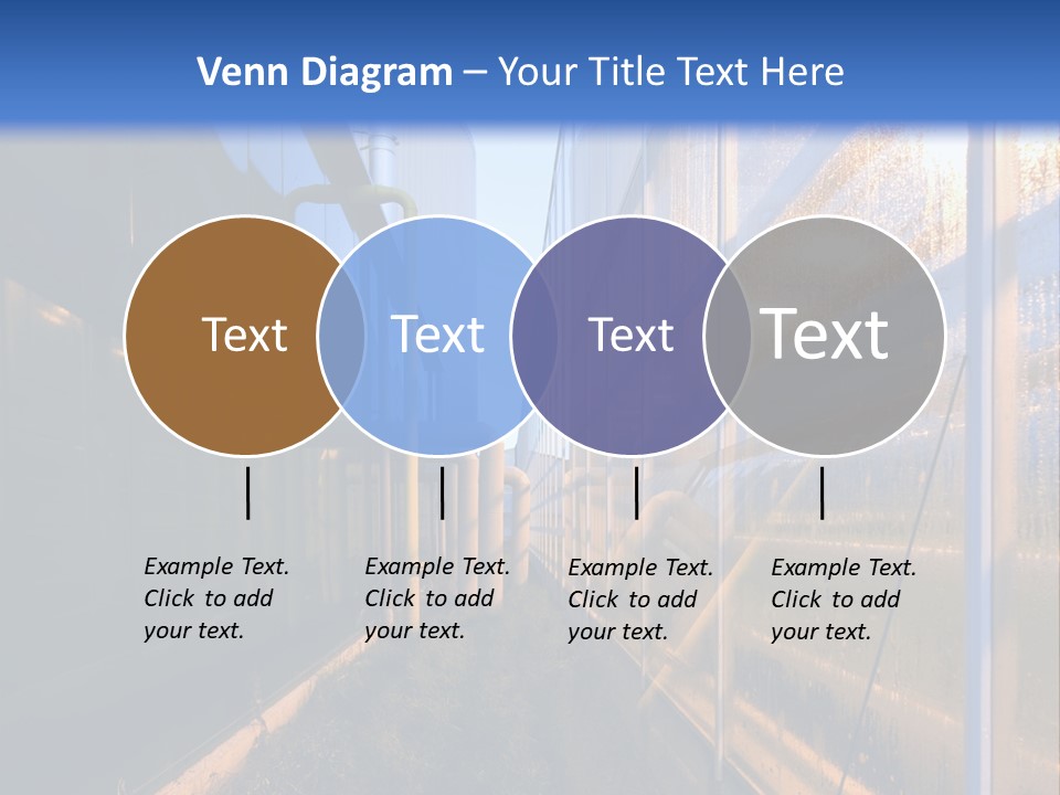 The Exterior Glass Facades Of A Huge Glasshouse With Heating System And Generator PowerPoint Template