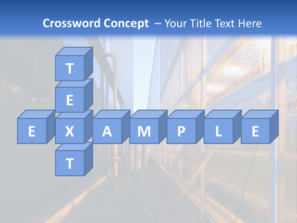 The Exterior Glass Facades Of A Huge Glasshouse With Heating System And Generator PowerPoint Template