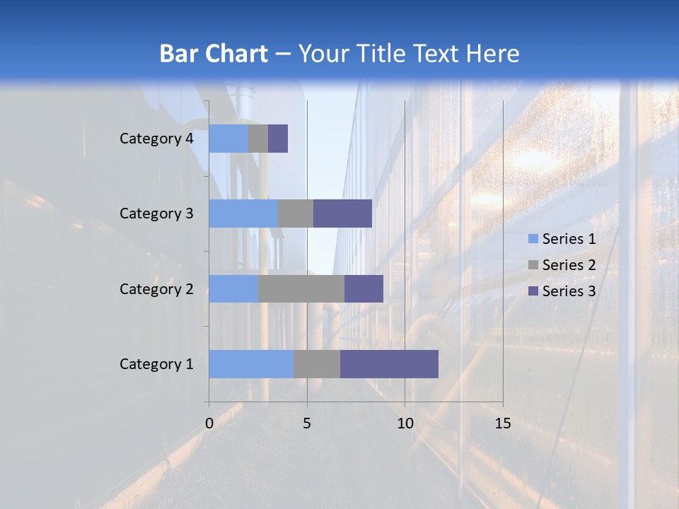 The Exterior Glass Facades Of A Huge Glasshouse With Heating System And Generator PowerPoint Template