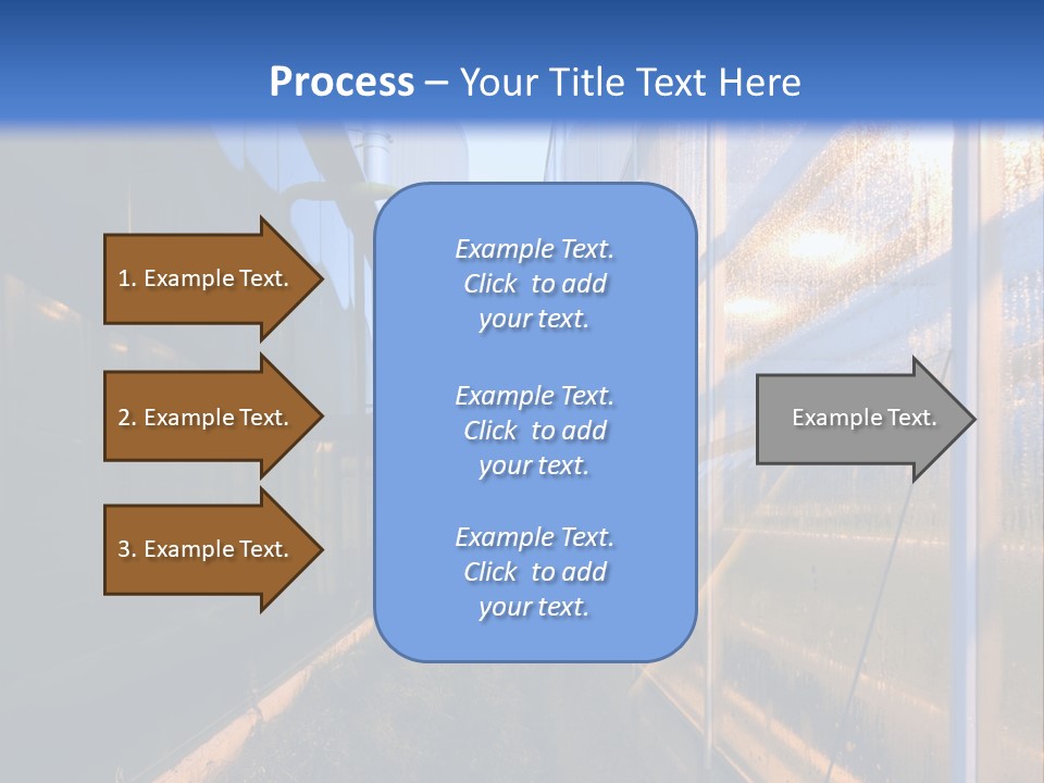 The Exterior Glass Facades Of A Huge Glasshouse With Heating System And Generator PowerPoint Template