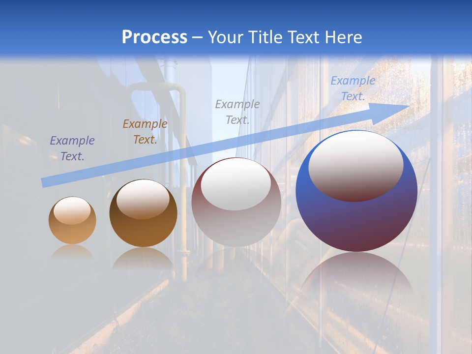 The Exterior Glass Facades Of A Huge Glasshouse With Heating System And Generator PowerPoint Template