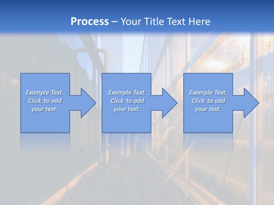 The Exterior Glass Facades Of A Huge Glasshouse With Heating System And Generator PowerPoint Template