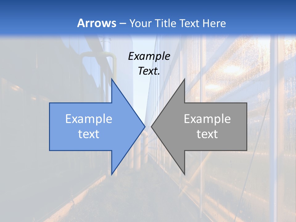 The Exterior Glass Facades Of A Huge Glasshouse With Heating System And Generator PowerPoint Template