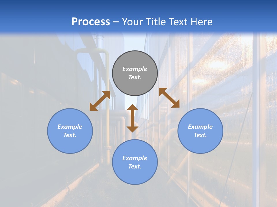 The Exterior Glass Facades Of A Huge Glasshouse With Heating System And Generator PowerPoint Template