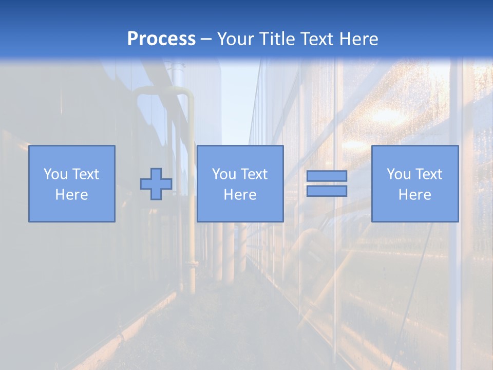 The Exterior Glass Facades Of A Huge Glasshouse With Heating System And Generator PowerPoint Template