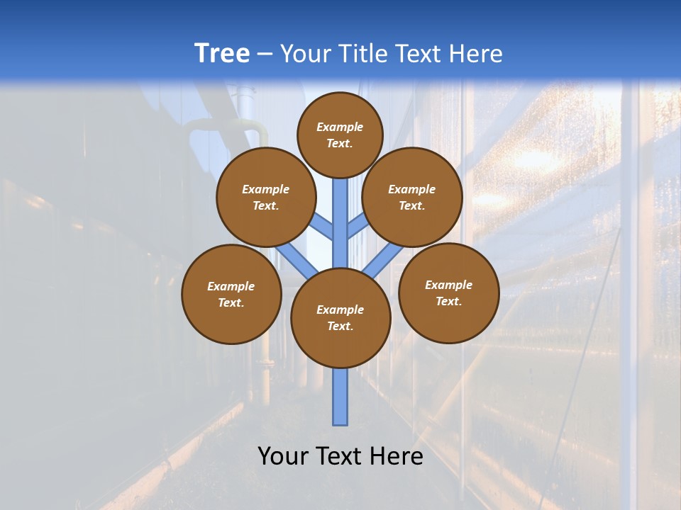The Exterior Glass Facades Of A Huge Glasshouse With Heating System And Generator PowerPoint Template