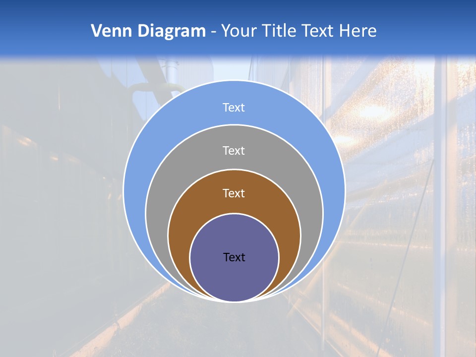 The Exterior Glass Facades Of A Huge Glasshouse With Heating System And Generator PowerPoint Template