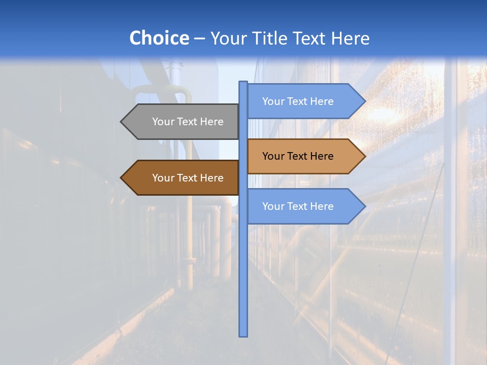 The Exterior Glass Facades Of A Huge Glasshouse With Heating System And Generator PowerPoint Template