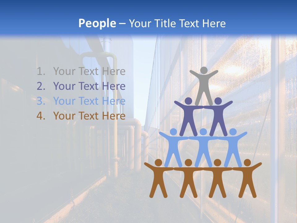 The Exterior Glass Facades Of A Huge Glasshouse With Heating System And Generator PowerPoint Template