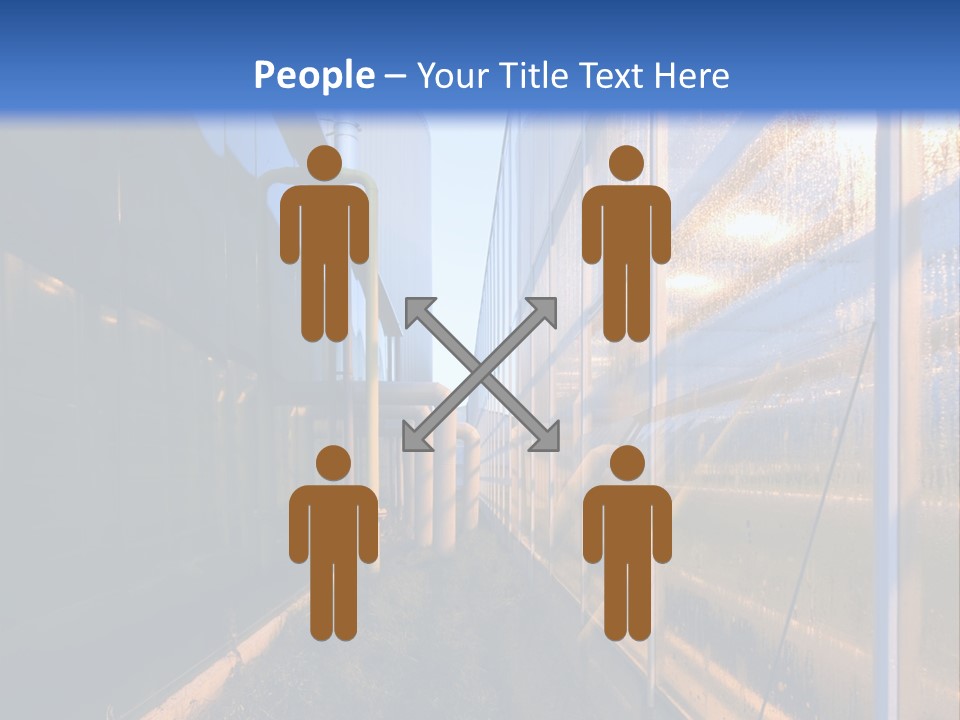 The Exterior Glass Facades Of A Huge Glasshouse With Heating System And Generator PowerPoint Template