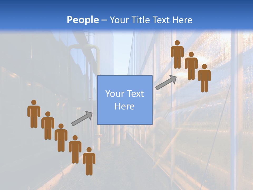 The Exterior Glass Facades Of A Huge Glasshouse With Heating System And Generator PowerPoint Template