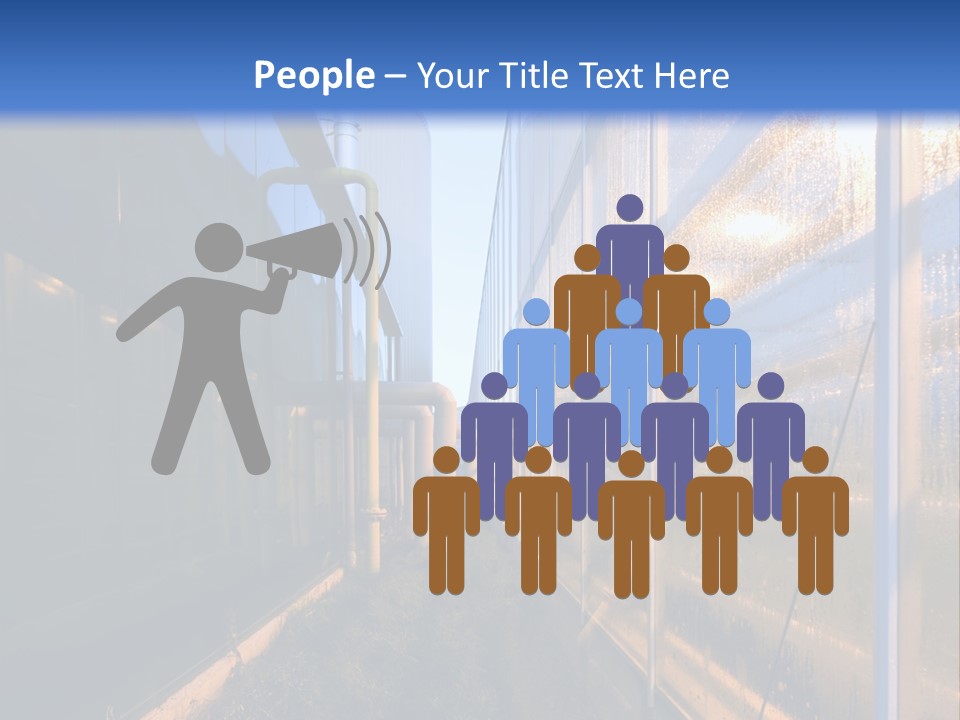 The Exterior Glass Facades Of A Huge Glasshouse With Heating System And Generator PowerPoint Template