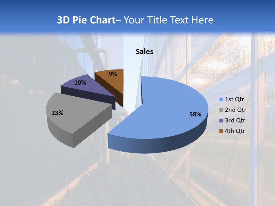 The Exterior Glass Facades Of A Huge Glasshouse With Heating System And Generator PowerPoint Template