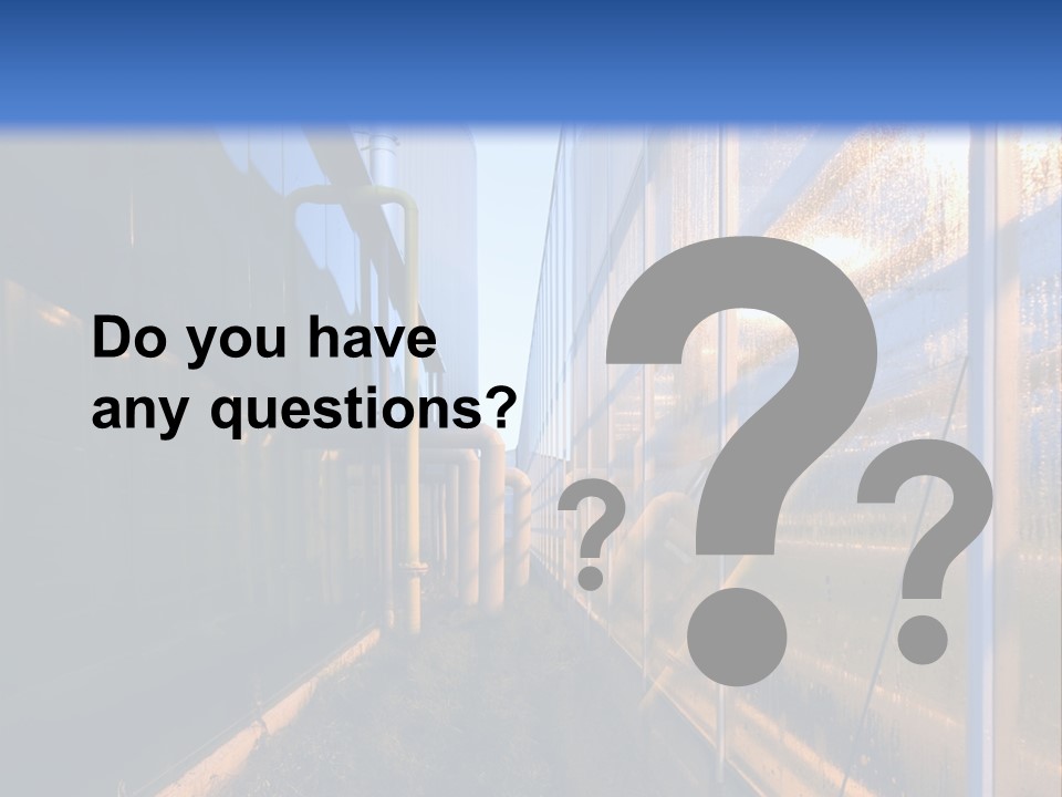 The Exterior Glass Facades Of A Huge Glasshouse With Heating System And Generator PowerPoint Template