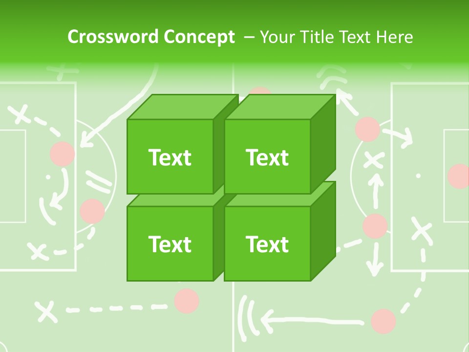 Board Representing A Soccer Field With Players And Game Plan Indications Drawn By The Trainer PowerPoint Template