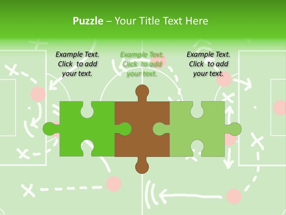 Board Representing A Soccer Field With Players And Game Plan Indications Drawn By The Trainer PowerPoint Template