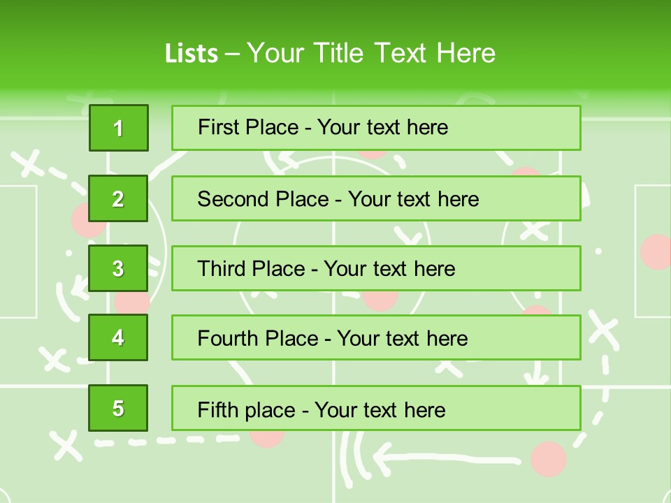 Board Representing A Soccer Field With Players And Game Plan Indications Drawn By The Trainer PowerPoint Template