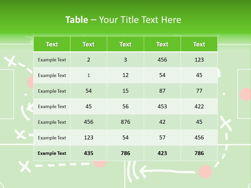 Board Representing A Soccer Field With Players And Game Plan Indications Drawn By The Trainer PowerPoint Template