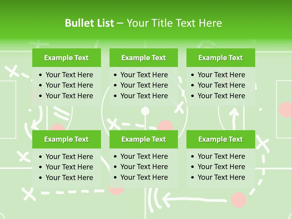 Board Representing A Soccer Field With Players And Game Plan Indications Drawn By The Trainer PowerPoint Template
