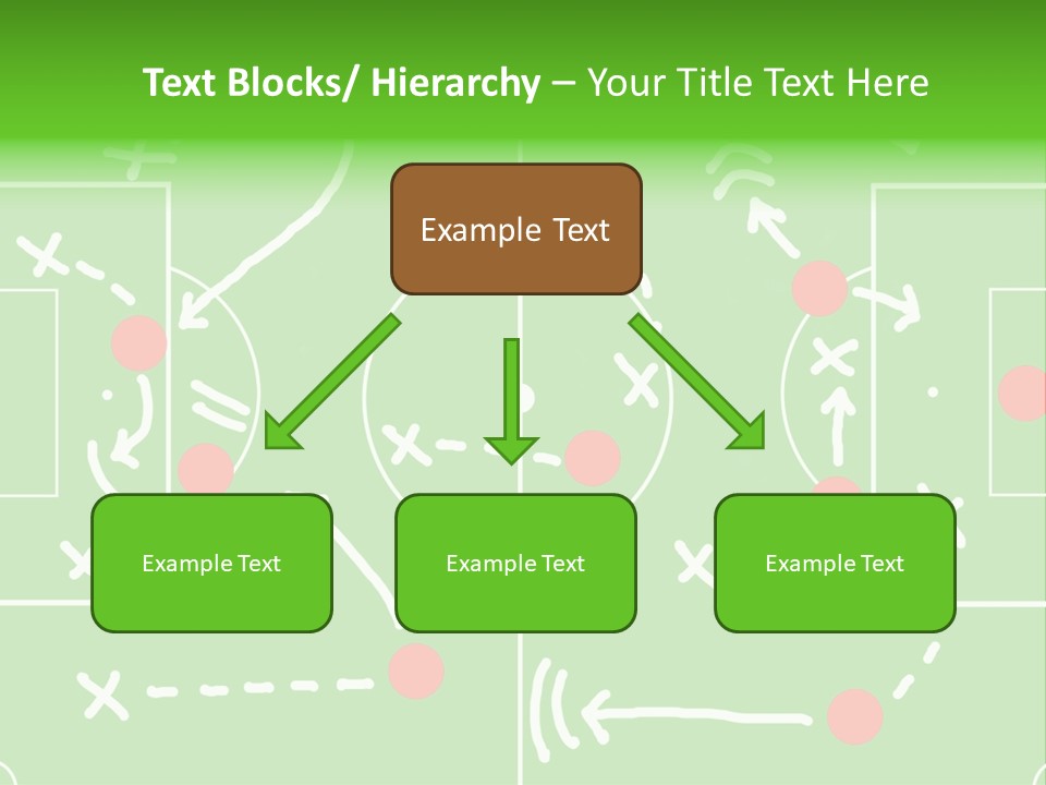 Board Representing A Soccer Field With Players And Game Plan Indications Drawn By The Trainer PowerPoint Template
