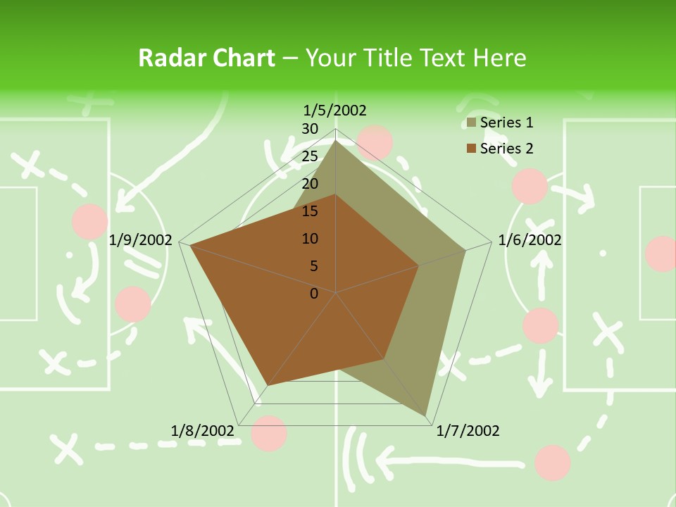 Board Representing A Soccer Field With Players And Game Plan Indications Drawn By The Trainer PowerPoint Template