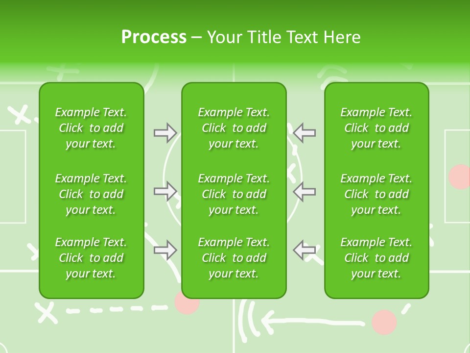 Board Representing A Soccer Field With Players And Game Plan Indications Drawn By The Trainer PowerPoint Template