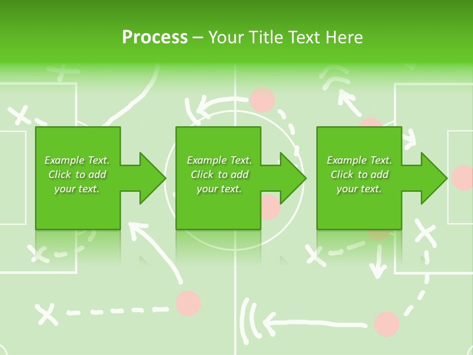 Board Representing A Soccer Field With Players And Game Plan Indications Drawn By The Trainer PowerPoint Template