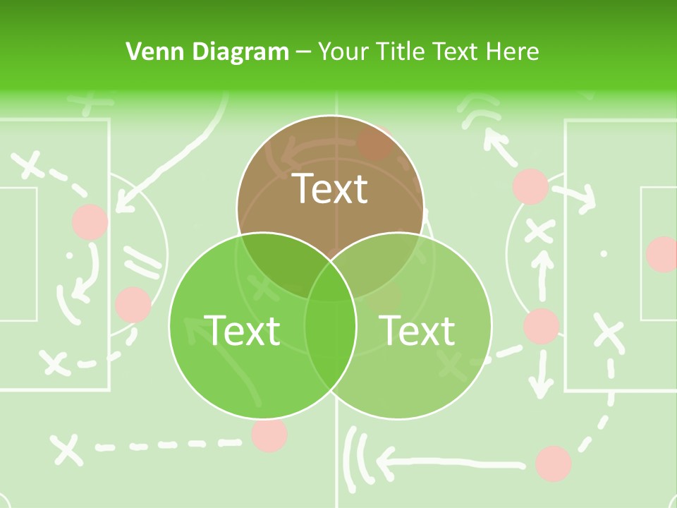 Board Representing A Soccer Field With Players And Game Plan Indications Drawn By The Trainer PowerPoint Template