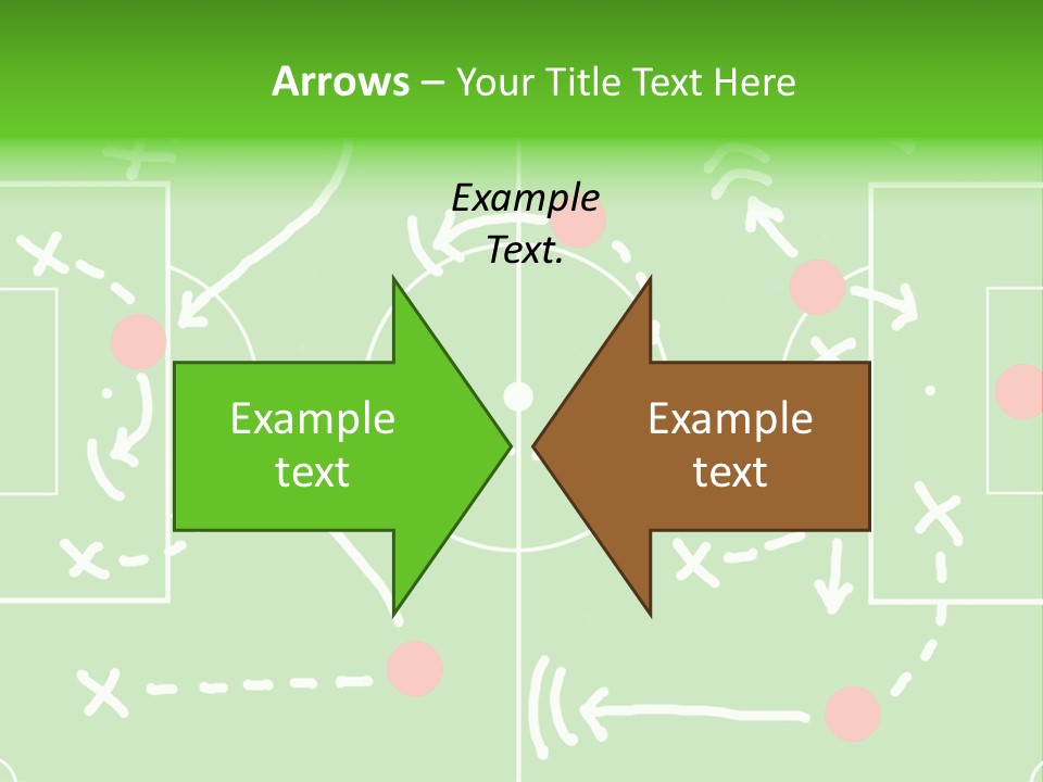Board Representing A Soccer Field With Players And Game Plan Indications Drawn By The Trainer PowerPoint Template