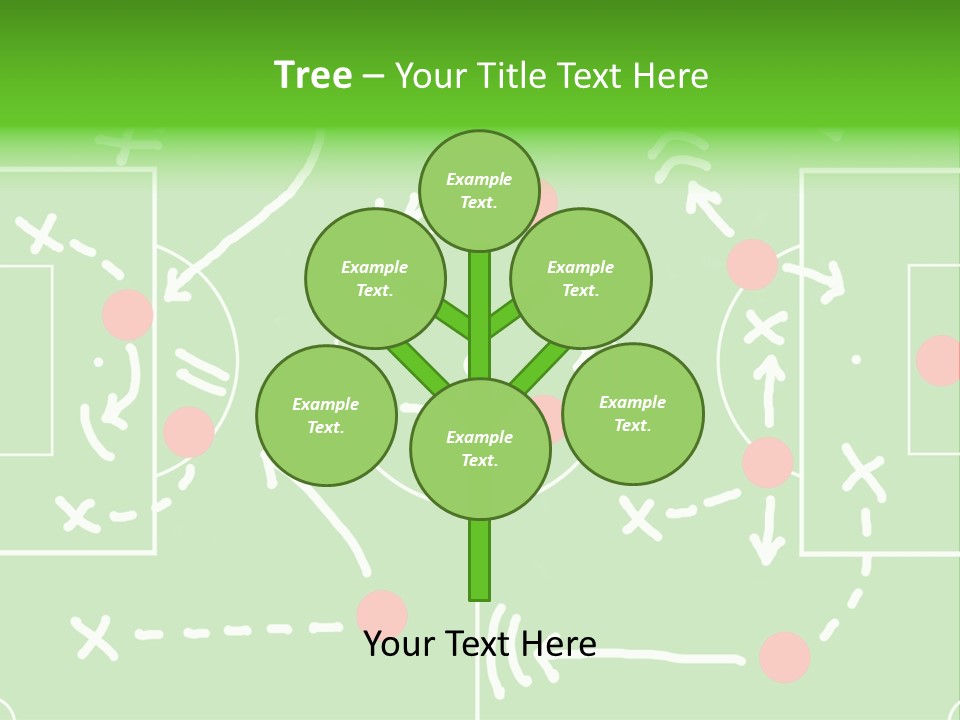 Board Representing A Soccer Field With Players And Game Plan Indications Drawn By The Trainer PowerPoint Template