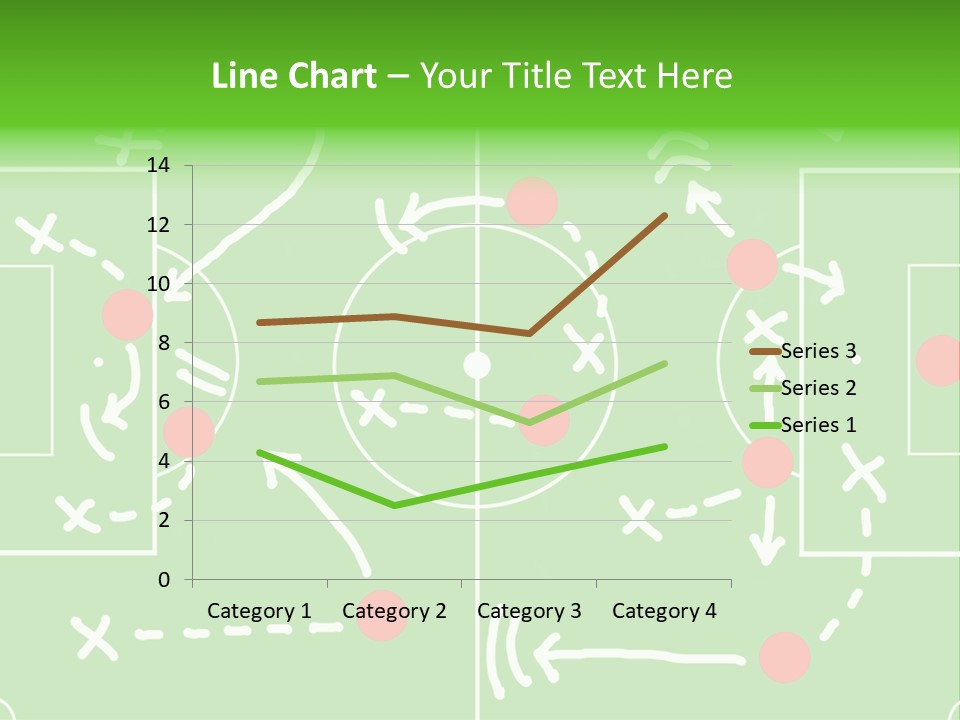 Board Representing A Soccer Field With Players And Game Plan Indications Drawn By The Trainer PowerPoint Template