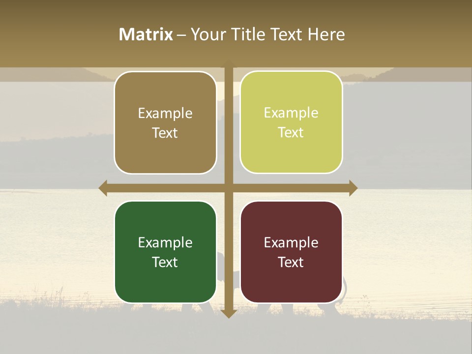 Elephant Bulls Wrestling At Sunset PowerPoint Template