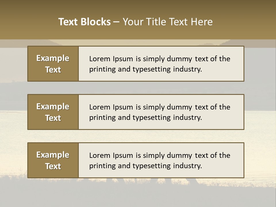Elephant Bulls Wrestling At Sunset PowerPoint Template