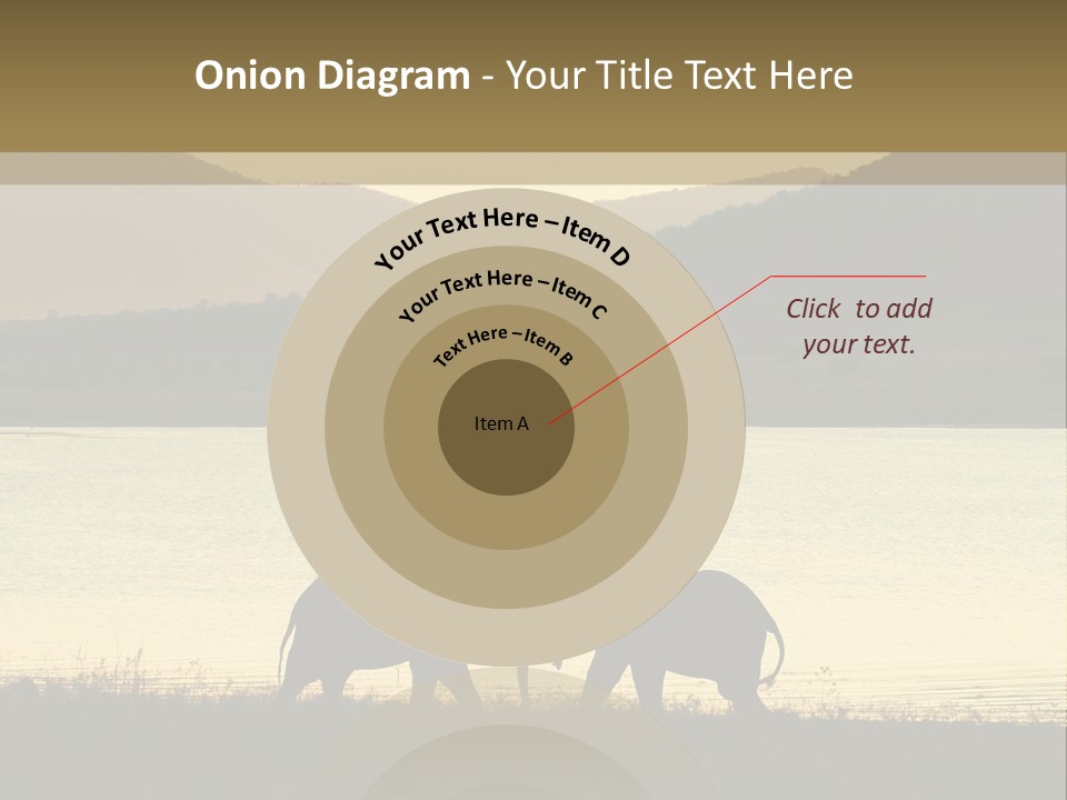 Elephant Bulls Wrestling At Sunset PowerPoint Template