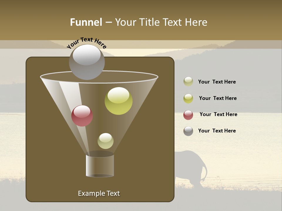 Elephant Bulls Wrestling At Sunset PowerPoint Template