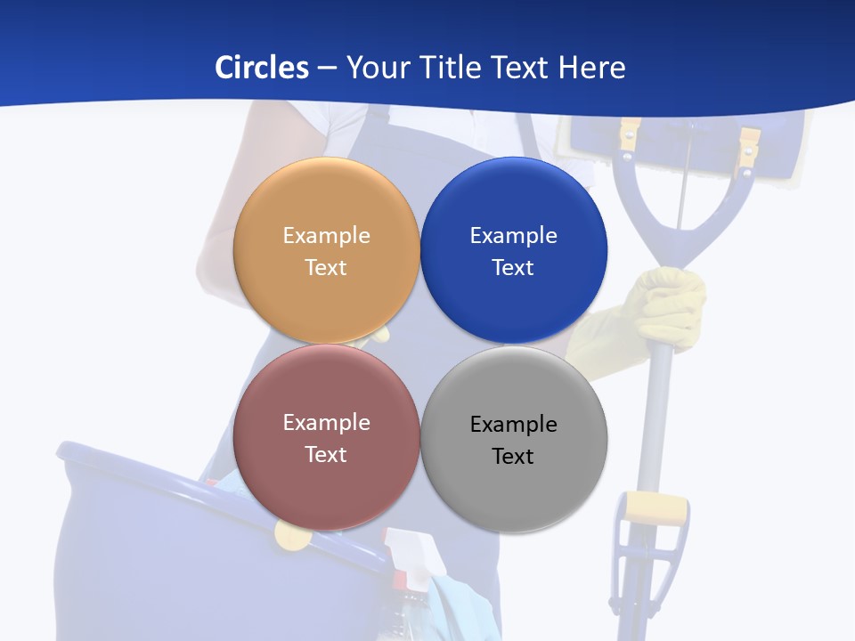 A Cute Maid Cleaner Woman With Mop And Bucket PowerPoint Template