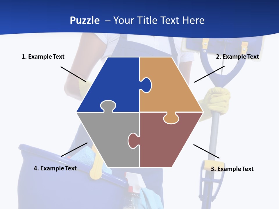 A Cute Maid Cleaner Woman With Mop And Bucket PowerPoint Template