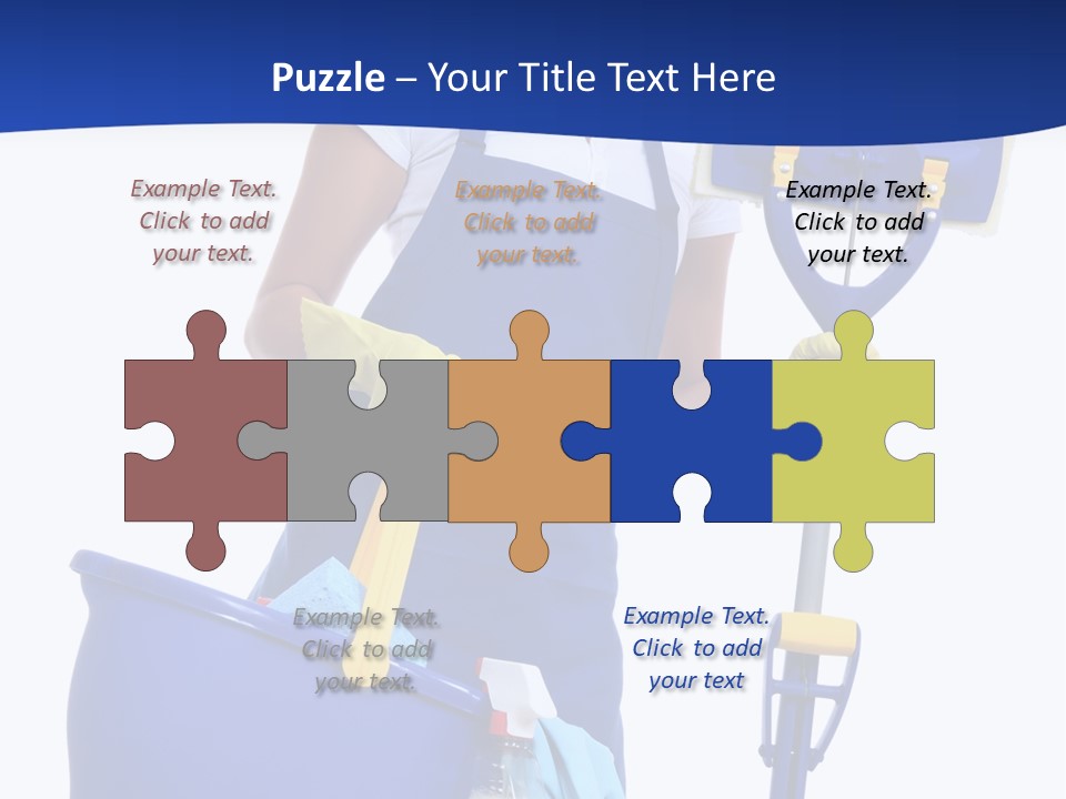 A Cute Maid Cleaner Woman With Mop And Bucket PowerPoint Template