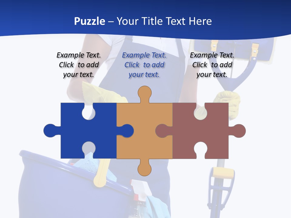 A Cute Maid Cleaner Woman With Mop And Bucket PowerPoint Template